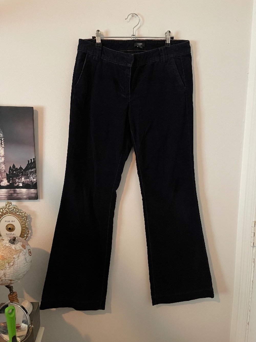 Vtg J. Crew Women’s Navy Pinwale Corduroy Boot Stretch City Fit Pants 8 Preppy